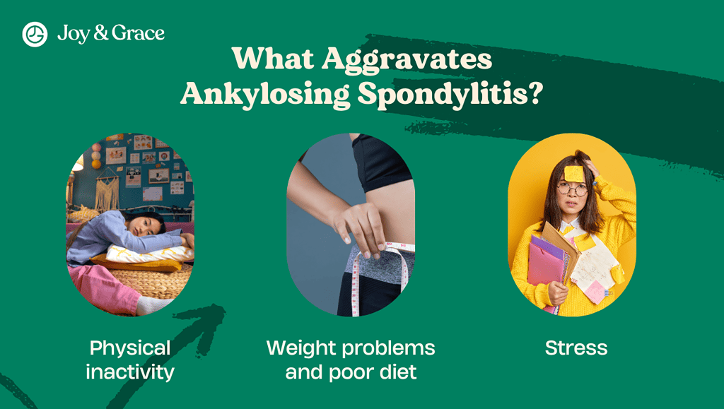 three images of what aggravates ankylosing 