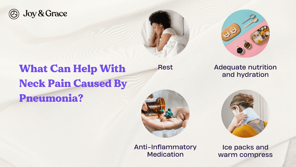 an info explaining what can help with neck pain caused by pneumonia