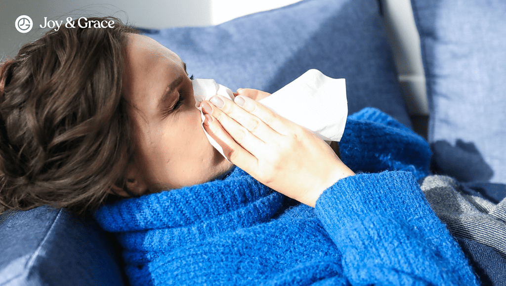 A woman with the flu