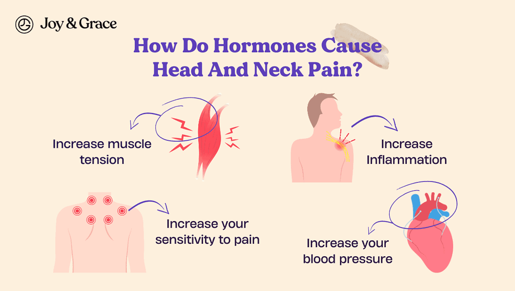 Illustration images of how do hormones cause the head and neck pain