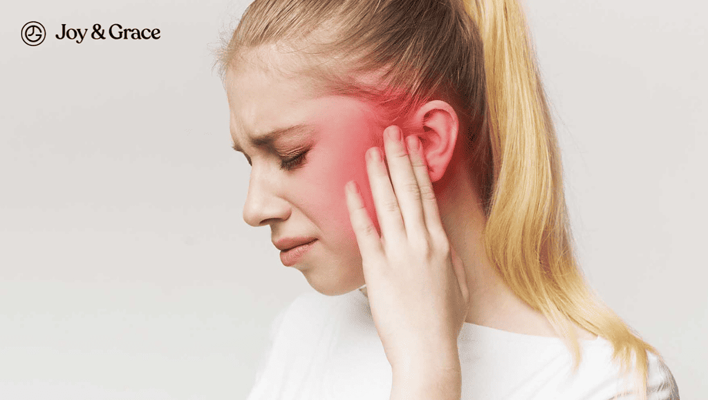 a girl with ear pain