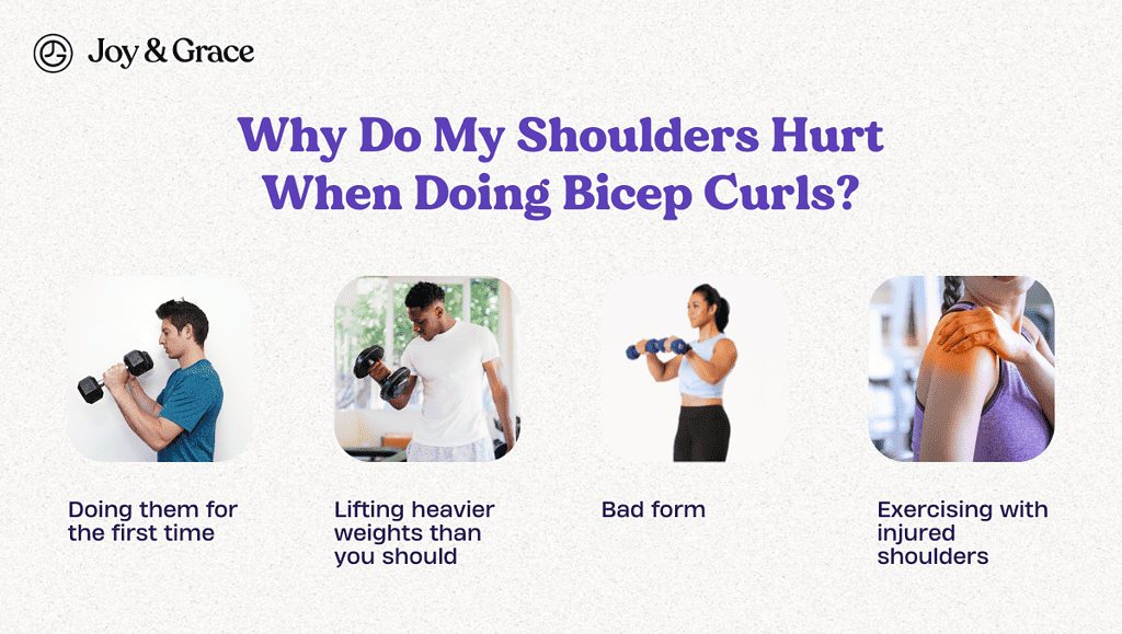 four pictures showing how to do your shoulders hurt