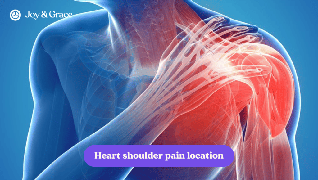 Heart shoulder pain location.