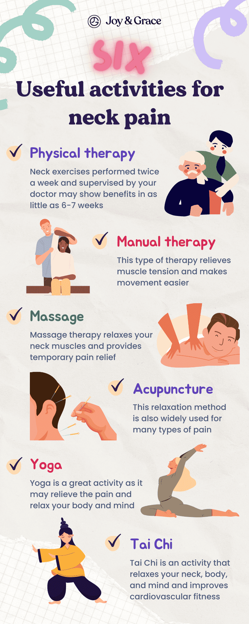 Useful activities for neck pain