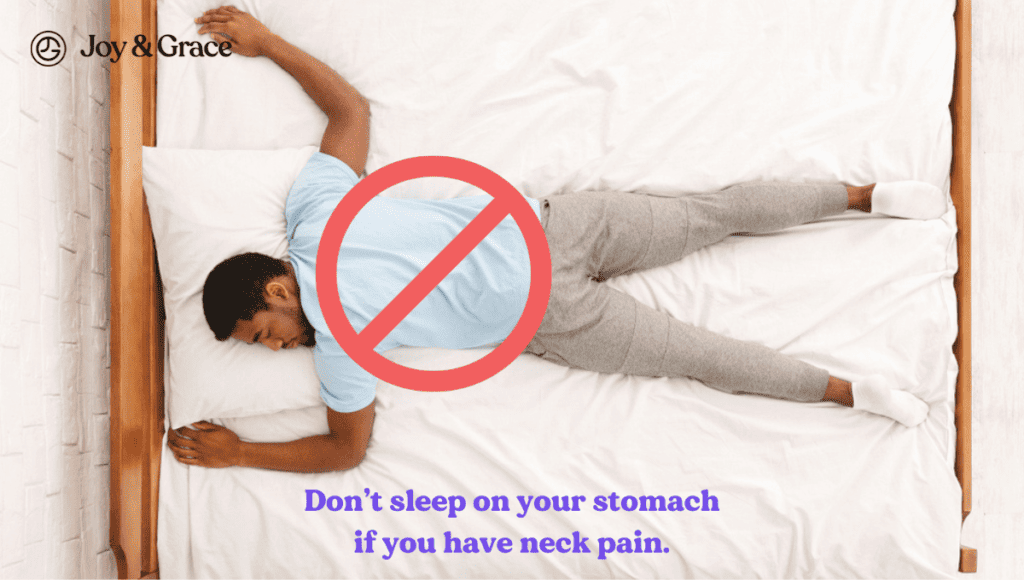 If you are experiencing neck pain, avoid sleeping on your stomach as it can exacerbate the discomfort. Instead, try incorporating at-home remedies to alleviate your neck pain.