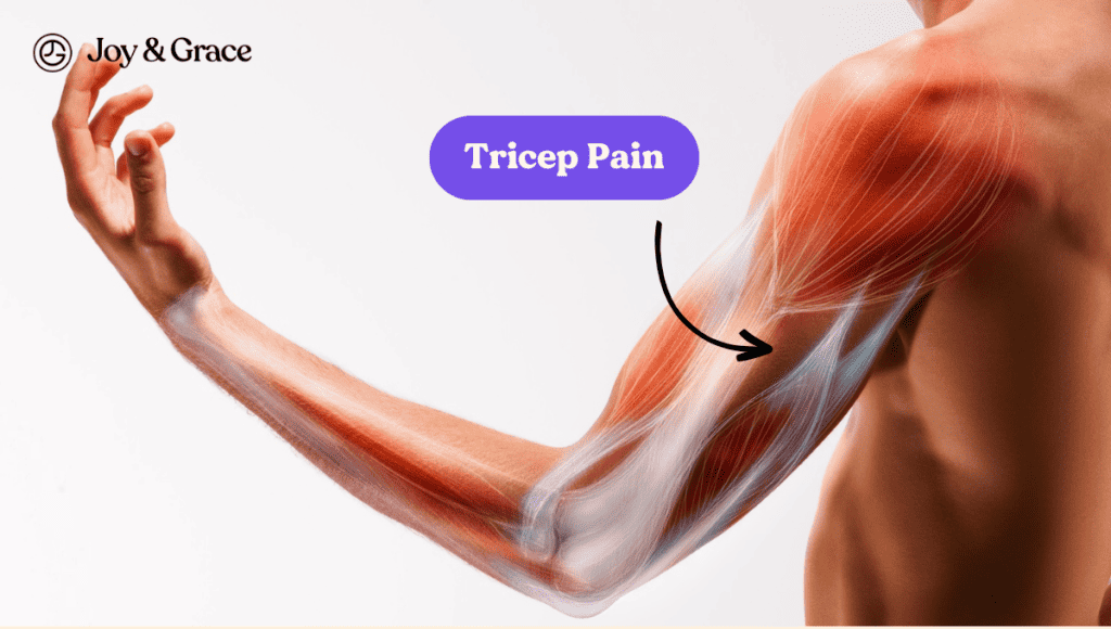 A man's tricep in pain.