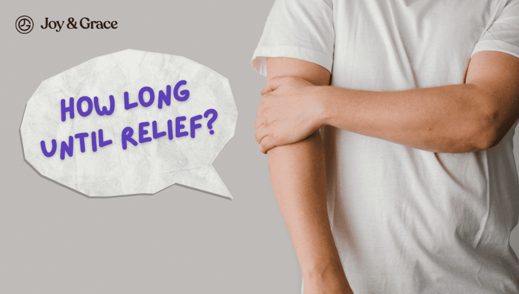 How long until relief from neck and arm pain caused by a pinched nerve?